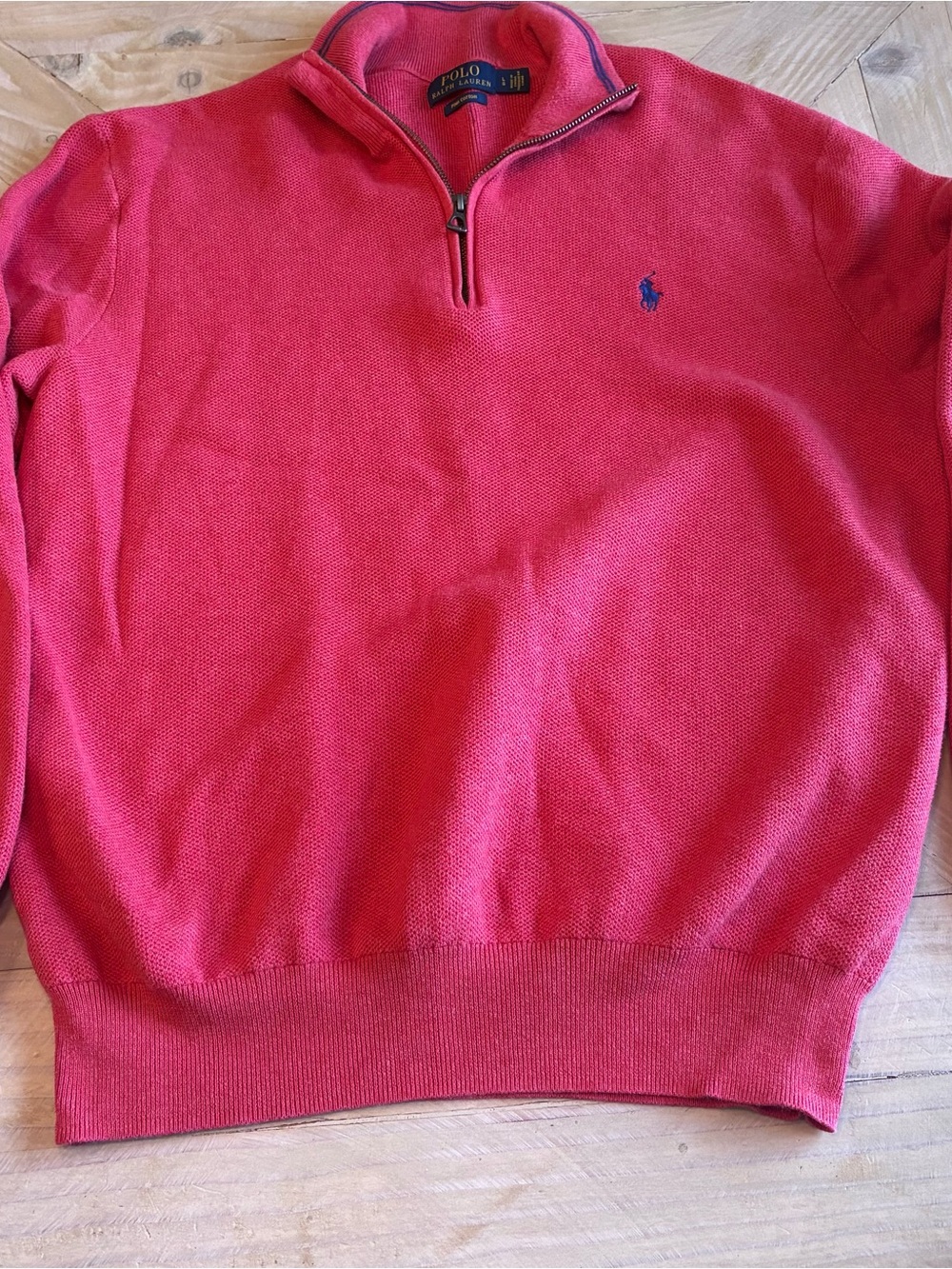 Polo by Ralph Lauren Men’s Pink Half-Zip Knit Sweater